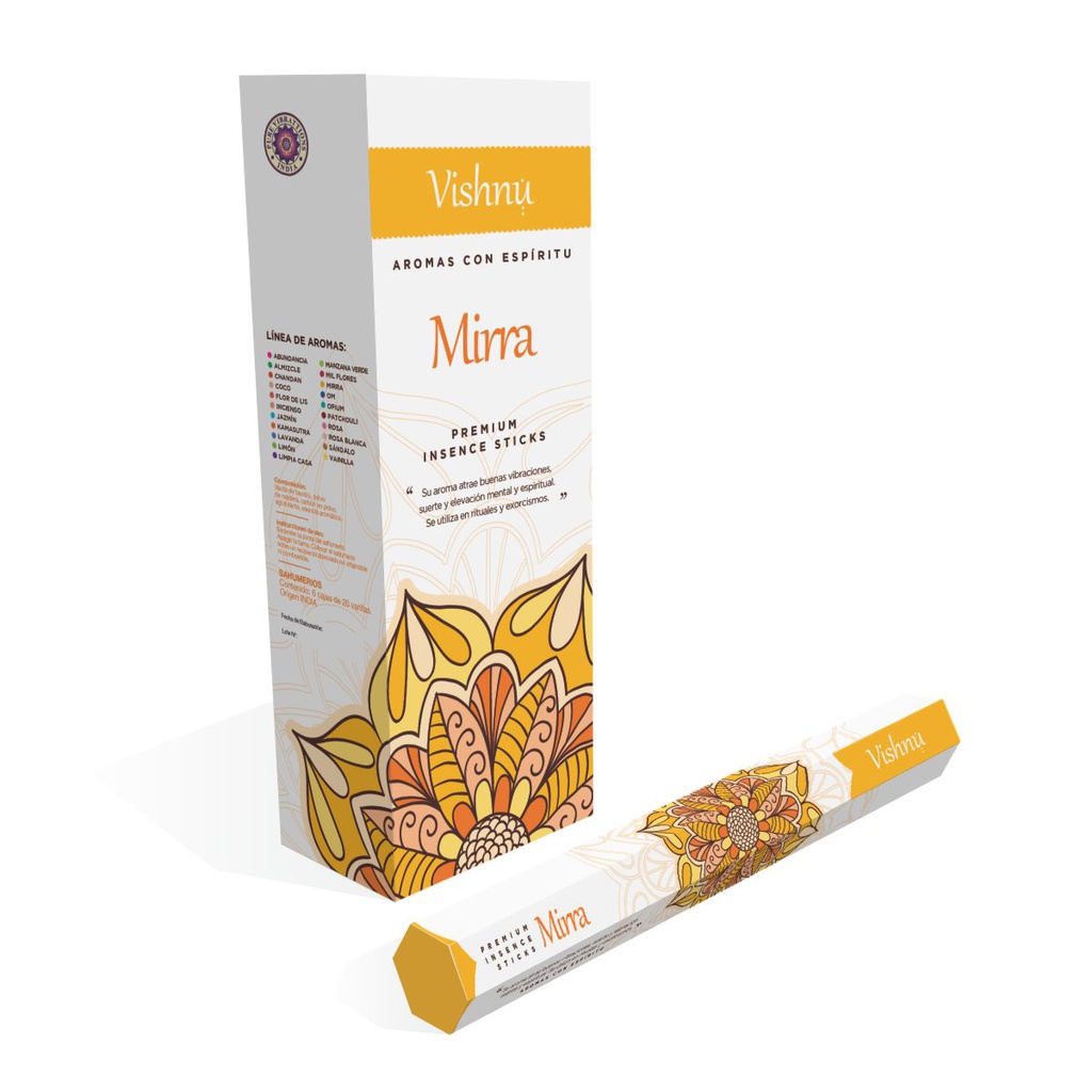 Sahumerio VISHNU MIRRA x 20 un.